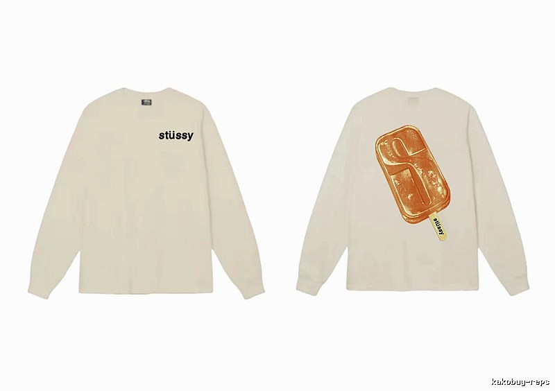 Stussy Ice Cream Style Off-White Long-Sleeve Shirt