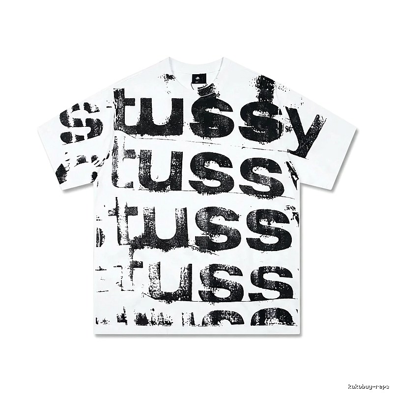 Stussy letter print white T-shirt
