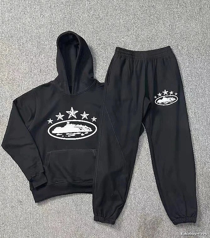 Stussy Matching Set Star-Detail Set Premium-Style Finish Black Tracksuit Set Casual Layering Logo