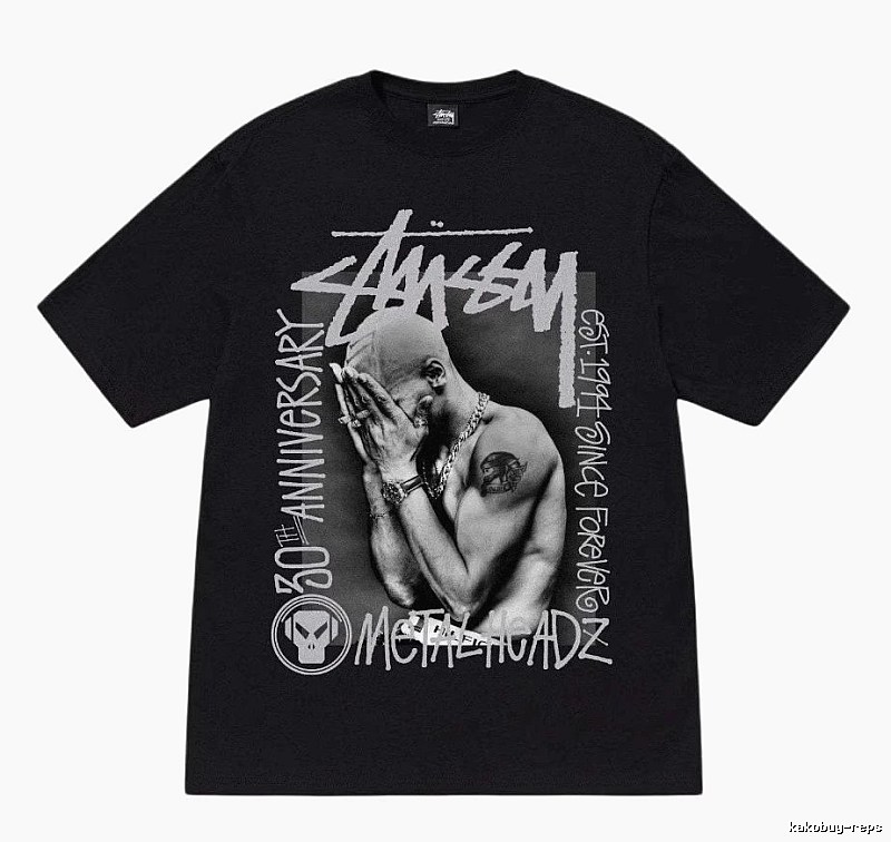 Stussy Statement Graphic T-shirt Black White Stussy for Easy Pairing