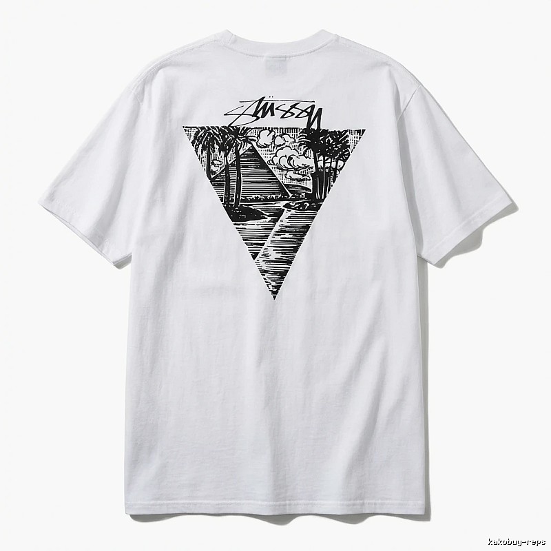 Stussy triangle print white T-shirt