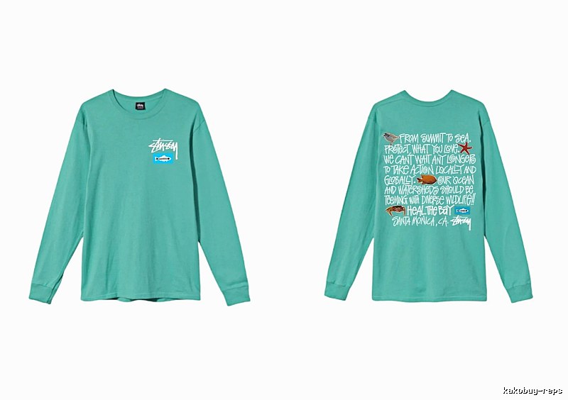 Stussy's eco-friendly mint green long-sleeved shirt