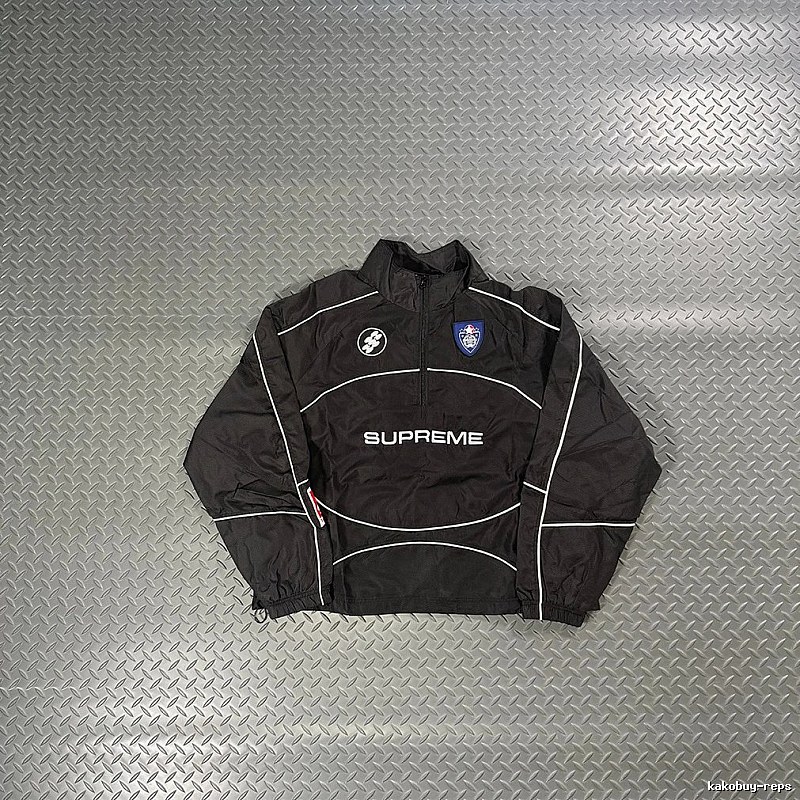 Supreme Black Piped Half-Zip Track Jacket