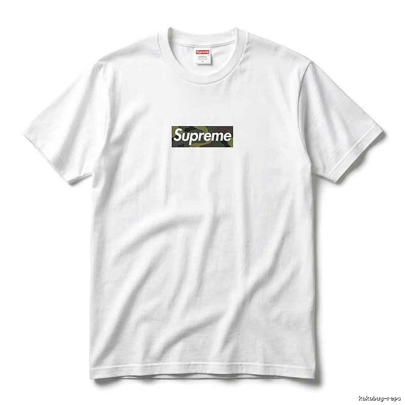 Supreme camouflage-style white T-shirt
