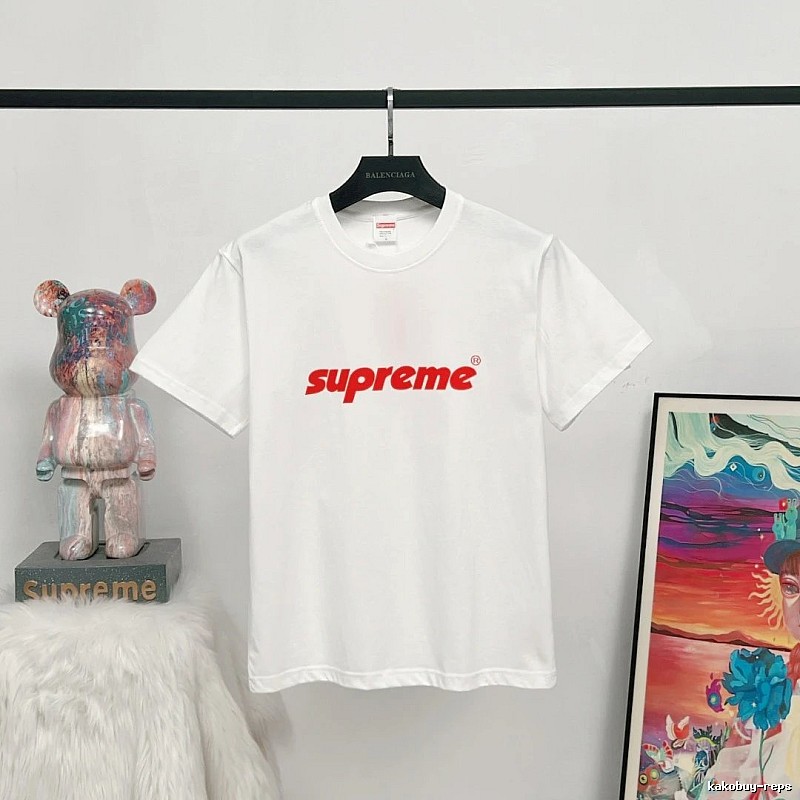 Supreme Classic Logo Street Style White T-shirt