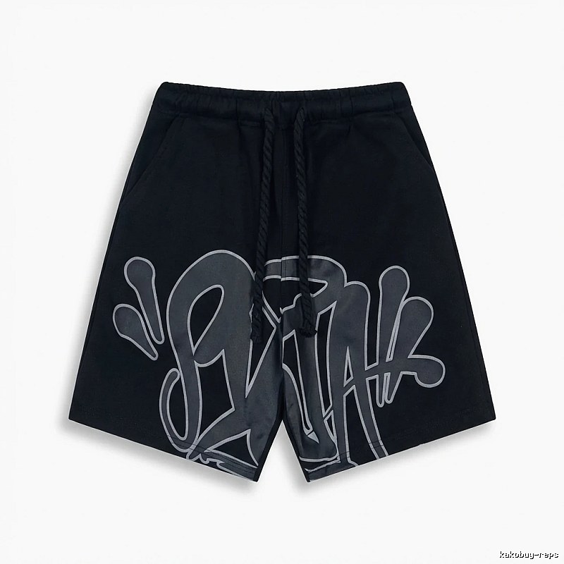 SynaWorld Graffiti-style Black Shorts
