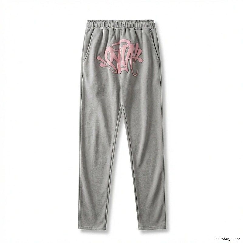 SynaWorld graffiti-style light gray sweatpants
