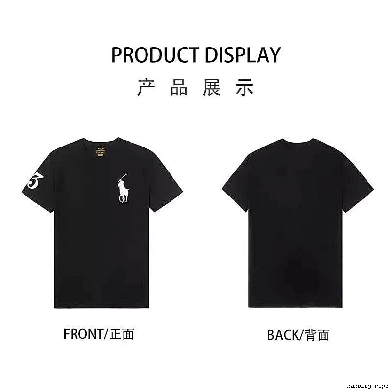 The classic and simple black T-shirt of Ralph Lauren.