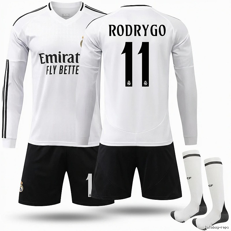 The white jersey of Rodrygo from Real Madrid.