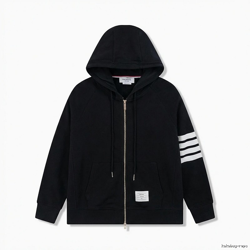Thom Browne minimalist black hoodie