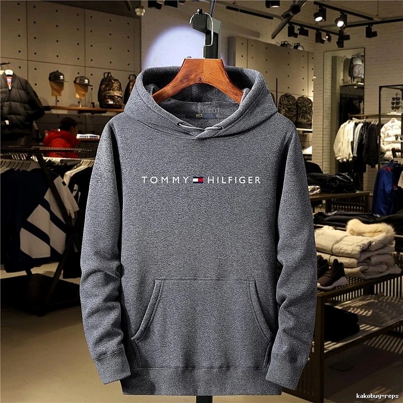 Tommy Hilfiger Dark Gray Logo Hoodie Weekend Wear