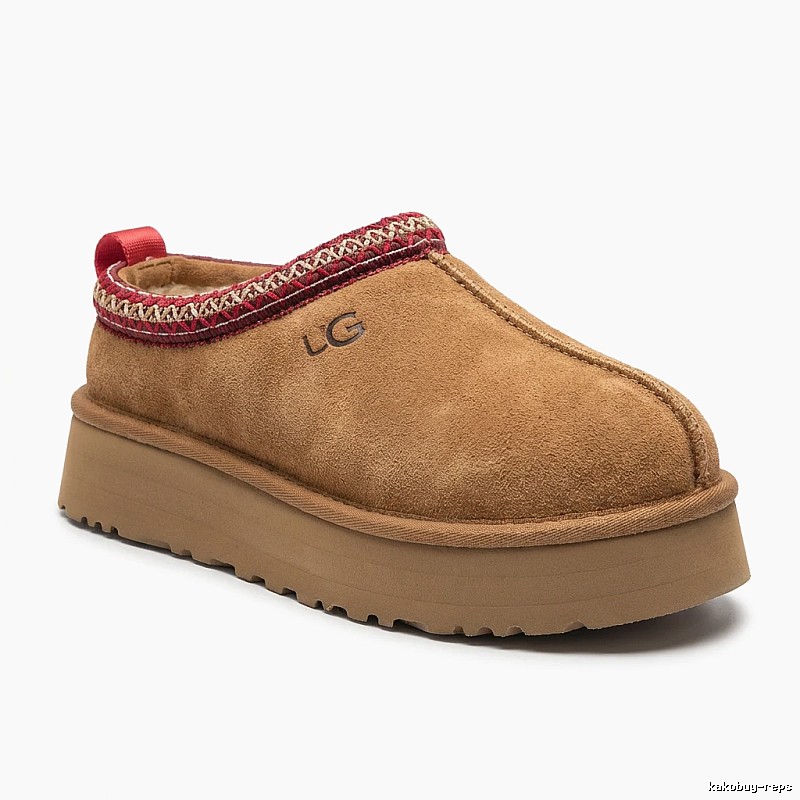 UGG retro-style brown and red - edged thick - soled shoes