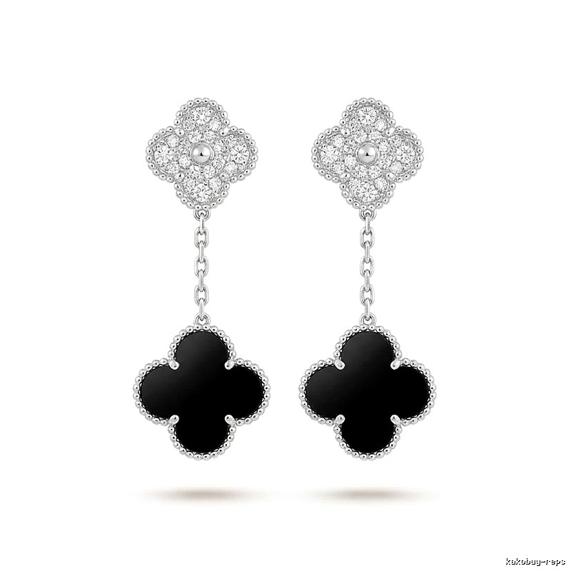 Van Cleef & Arpels Alhambra Black Onyx Earrings