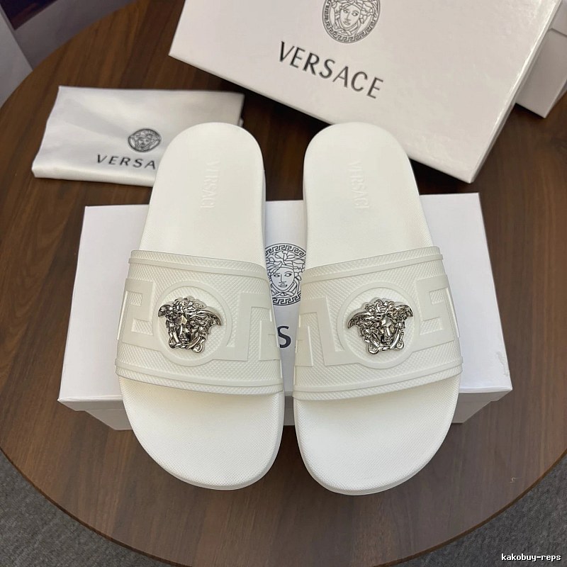 Versace Medusa Luxury Style White Slides