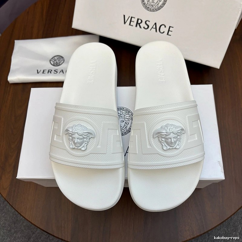 Versace Medusa Luxury Style White Slides