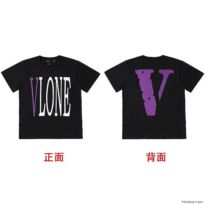 Vlone Classic Logo T-shirt Black Purple Vlone for Daily Styling