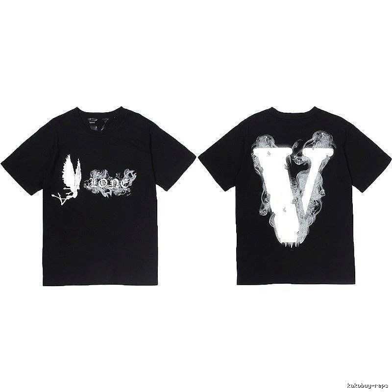 Vlone Premium Style Logo T-shirt Black Purple Vlone for Minimal Outfits
