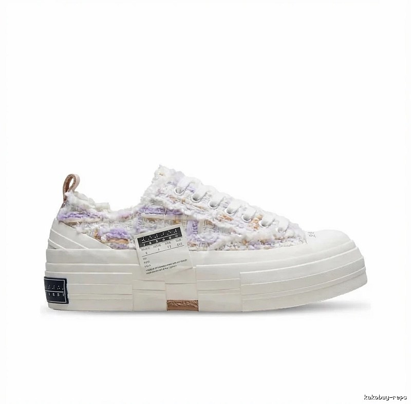 Xvessel Tweed Retro Style White Shoes