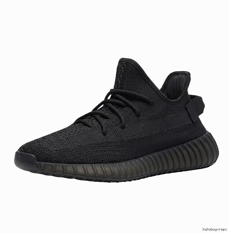 Yeezy simple black sports shoes